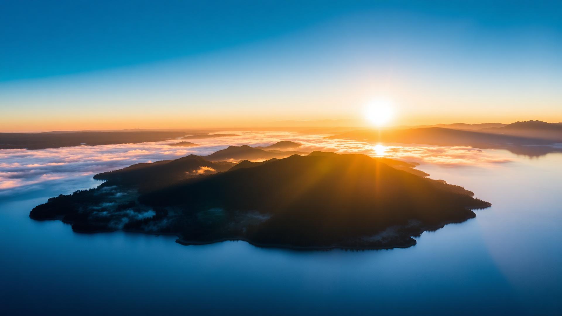 Lake Taupō at sunrise